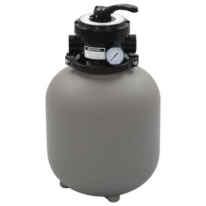 vidaXL Zwembadzandfilter met 4-positie ventiel 350 mm grijs