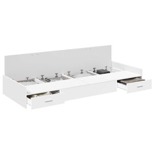 vidaXL Bedframe met lade met hoofdeinde Wit 100 x 200 cm Bewerkt hout