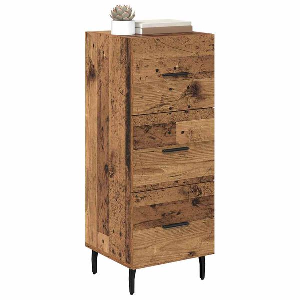 vidaXL Dressoir met lade Oud hout 34 x 34.5 x 90 cm Bewerkt hout