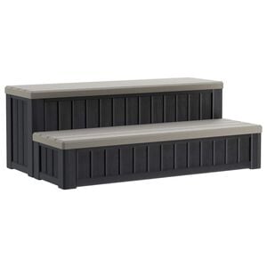 vidaXL Hottub-opstap met Opbergruimte 2-traps Bruin en Grijs PP
