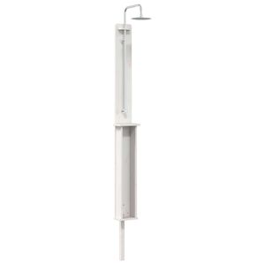 vidaXL Buitendouche 246 cm Massief grenenhout en roestvrij staal Wit