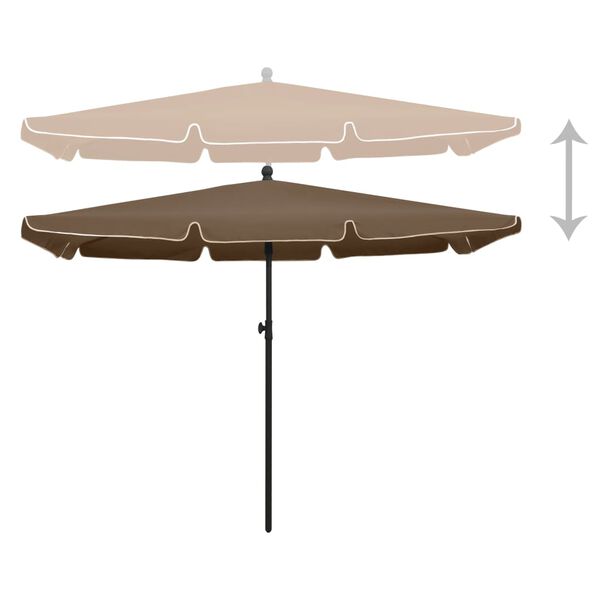 vidaXL Parasol met paal 210x140 cm taupe