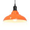 vidaXL Hanglamp in hoogte verstelbaar E27 Ø31cm metaal glanzend oranje