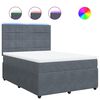 vidaXL Boxspring met matras fluweel donkergrijs 140x190 cm