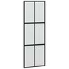 vidaXL Schuifdeur met beslag 90x205 cm gehard glas en aluminium