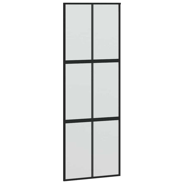 vidaXL Schuifdeur met beslag 90x205 cm gehard glas en aluminium