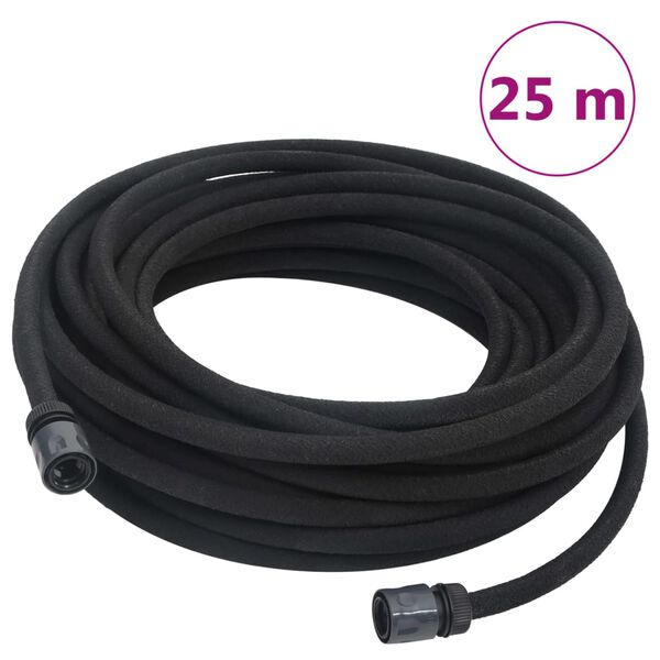 vidaXL Druppelslang 0,6'' 25 m rubber zwart