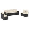 vidaXL 8-delige Loungeset met kussens poly rattan zwart