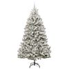 vidaXL Kunstkerstboom met 300 LED Groen en Wit 240 cm PVC en Metaal