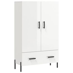 vidaXL Hoge kast 69,5x31x115 cm bewerkt hout hoogglans wit