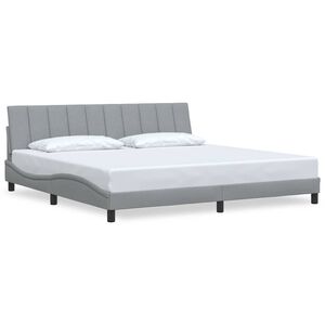 vidaXL Bedframe zonder matras "Hanko" stof lichtgrijs 200x200 cm