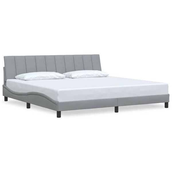 vidaXL Bedframe zonder matras "Hanko" stof lichtgrijs 200x200 cm