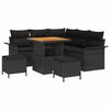 vidaXL Tuin Sofa Set met kussen met opslag met kussen 8 pcs Zwart