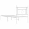 vidaXL Bedframe met hoofdbord zonder matras metaal wit 75x190 cm