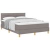 vidaXL Boxspringbed met kussen met hoofdeinde Taupe 140 x 190 cm Stof