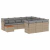 vidaXL 11-delige Loungeset met kussens poly rattan gemengd beige