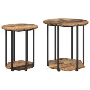vidaXL Bijzettafelset 2 st Bruin 50 x 50 x 50,5 cm