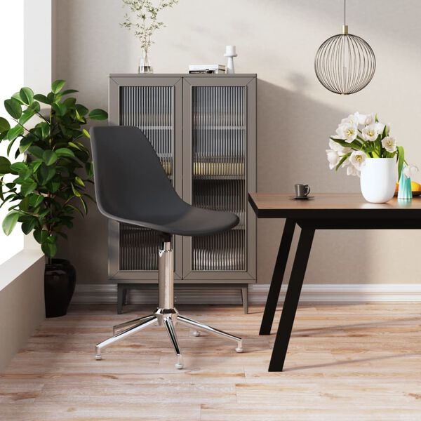 vidaXL Eetkamerstoel draaibaar polypropeen lichtgrijs