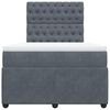vidaXL Boxspring met matras fluweel donkergrijs 120x200 cm