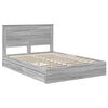 vidaXL Opslag bed met lade Grijs Sonoma 140 x 200 cm Bewerkt hout