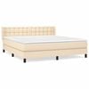 vidaXL Boxspring met matras stof cr&egrave;mekleurig 160x200 cm