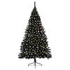 vidaXL Kunstmatig Voorverlicht Kerstboom met 300 LED Zwart 210 cm PVC