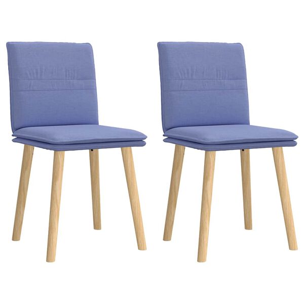 vidaXL Eetkamerstoelen 2 st stof jeansblauw