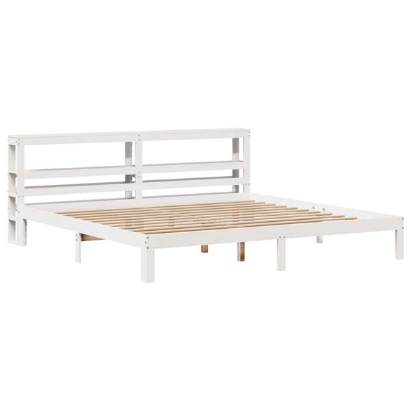 vidaXL Bedframe met hoofdeinde zonder matras 180x200 cm wit