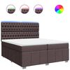 vidaXL Boxspring met matras stof donkerbruin 200x200 cm