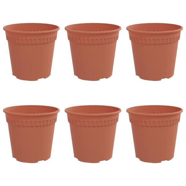 vidaXL Ronde Bloempot 6 pcs Baksteenrood &Oslash; 17 x 14 cm Kunststof