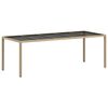vidaXL Tuin eettafelset 11 pcs Beige poly rattan