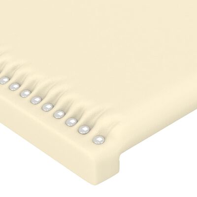 vidaXL Bedframe met hoofdbord kunstleer crèmekleurig 160x200 cm