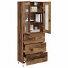 vidaXL Hoge kast met lade Oud Hout 69,5 x 34 x 90 cm Bewerkt hout