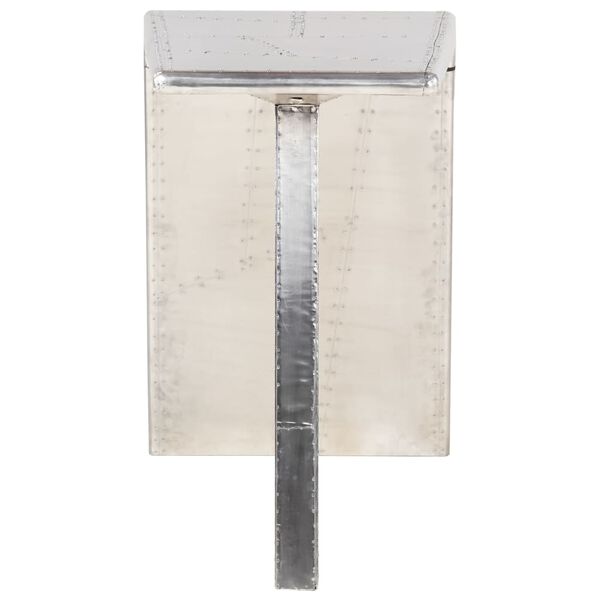 vidaXL Bureau luchtvaartstijl 112x50x76 cm metaal zilverkleurig