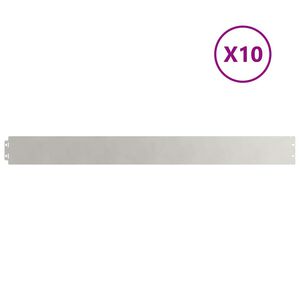 vidaXL Gazonrand 10 st 10 x 103 cm Roestvrij staal zilver
