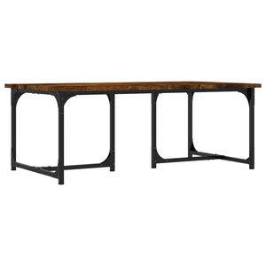 vidaXL Salontafel 90x50x35 cm bewerkt hout gerookt eikenkleurig