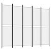 vidaXL Kamerscherm met 5 panelen 250x200 cm stof wit