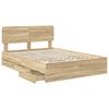 vidaXL Bedframe met lade Sonoma Eiken 160 x 200 cm Geconstrueerd hout