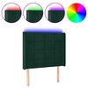vidaXL Hoofdbord LED 83x16x118/128 cm fluweel donkergroen