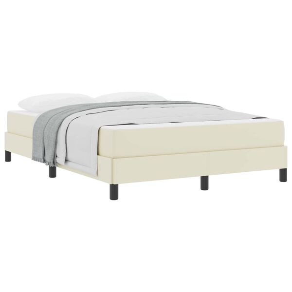 vidaXL Bedframe met matras Crème 140 x 190 cm Stof