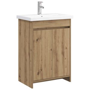 vidaXL Badkamermeubelset Artisanaal eiken 61 x 40 x 84,5 cm