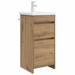 vidaXL Badkamermeubel met Wasbak Artisanaal eiken 42 x 40 x 84,5 cm
