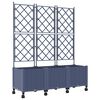 vidaXL Tuinplantbak met schutting en wielen 3 st Grijs PP