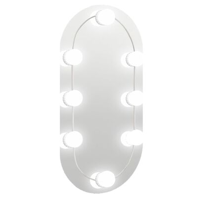 vidaXL Spiegel met LED-verlichting 40x20 cm glas ovaal