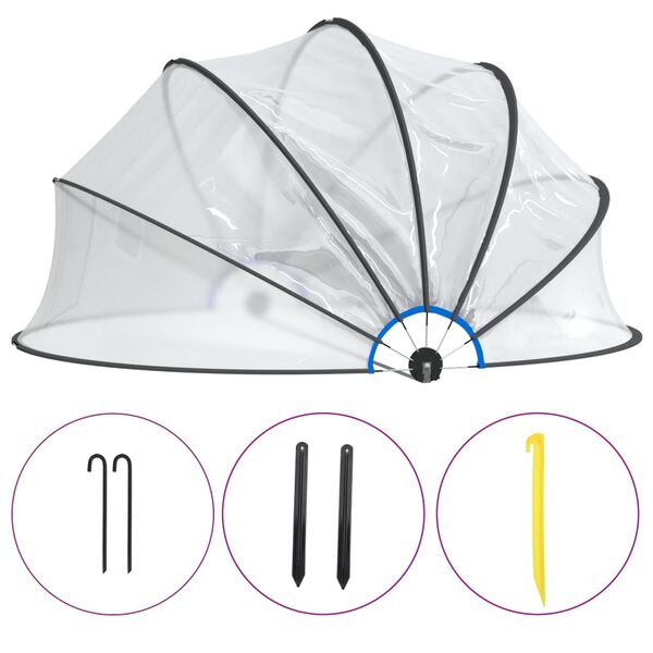 vidaXL Zwembadoverkapping rond 376x188 cm PVC