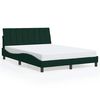 vidaXL Bedframe met LED zonder matras "Hanko" fluweel donkergroen 140x200 cm
