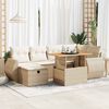 vidaXL 8-delige Loungeset met kussens poly rattan acacia beige