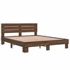 vidaXL Bedframe bewerkt hout metaal bruin eikenkleur 150x200 cm