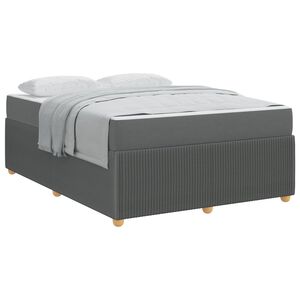 vidaXL Bedframe met matras Donkergrijs 160 x 200 cm Stof