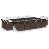 vidaXL 15-delige Tuinset met kussens poly rattan bruin